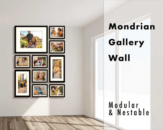 Design a Custom Gallery Wall | Mondrian Grid Theme | True to Scale for Your Wall Space | Professional Design Service - GoldenCollages.com
